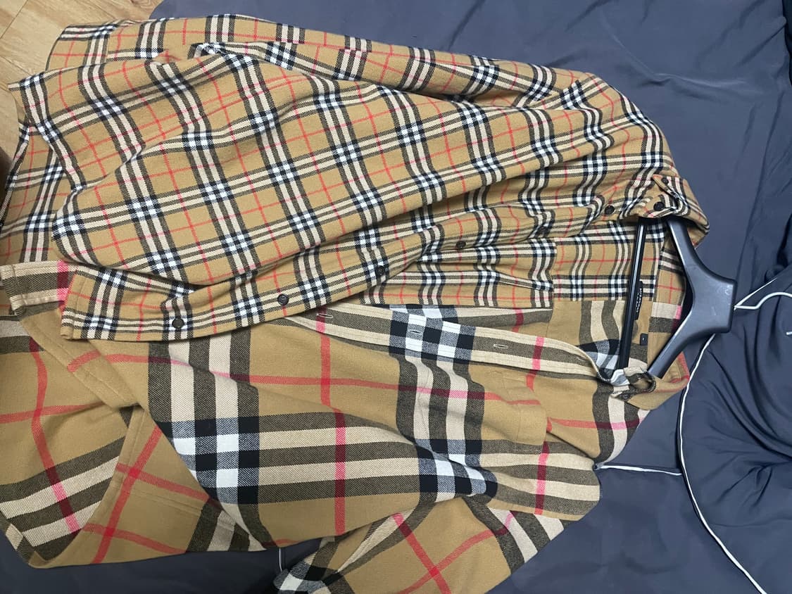 [M] 버버리 고샤 반반 셔츠 허니 상품이미지1