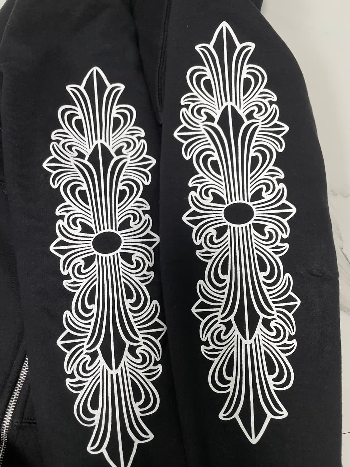 신형 크롬하츠 퍽유 홀스슈 플로랄 헤비웨이트 후드집업 L 신세계택 상품이미지5