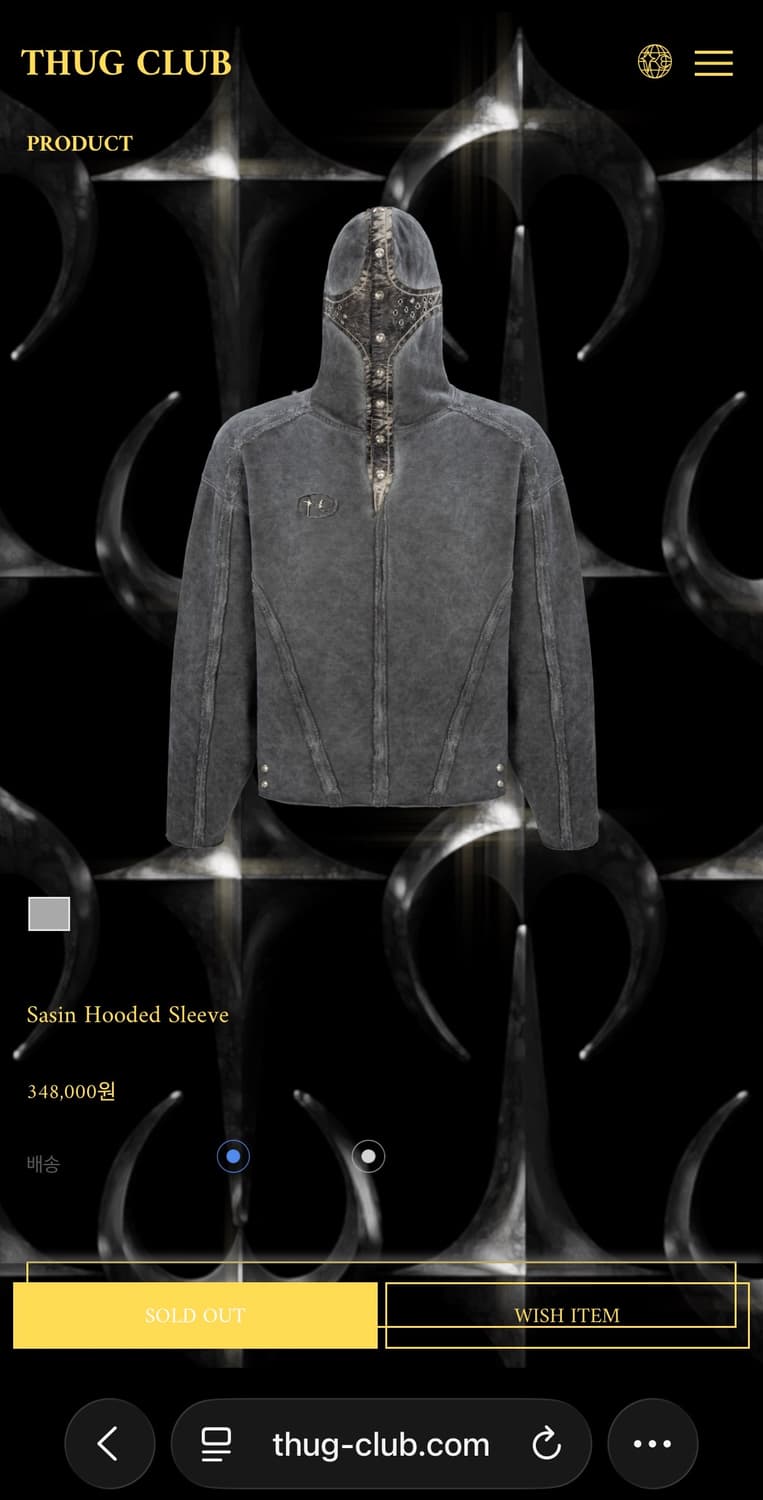 Thug club Sasin Hooded Sleeve 3사이즈 판매 상품이미지1