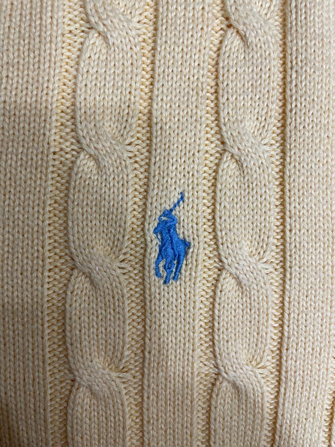 폴로 랄프로렌 케이블 니트 코튼 스웨터 옐로우 상품이미지5