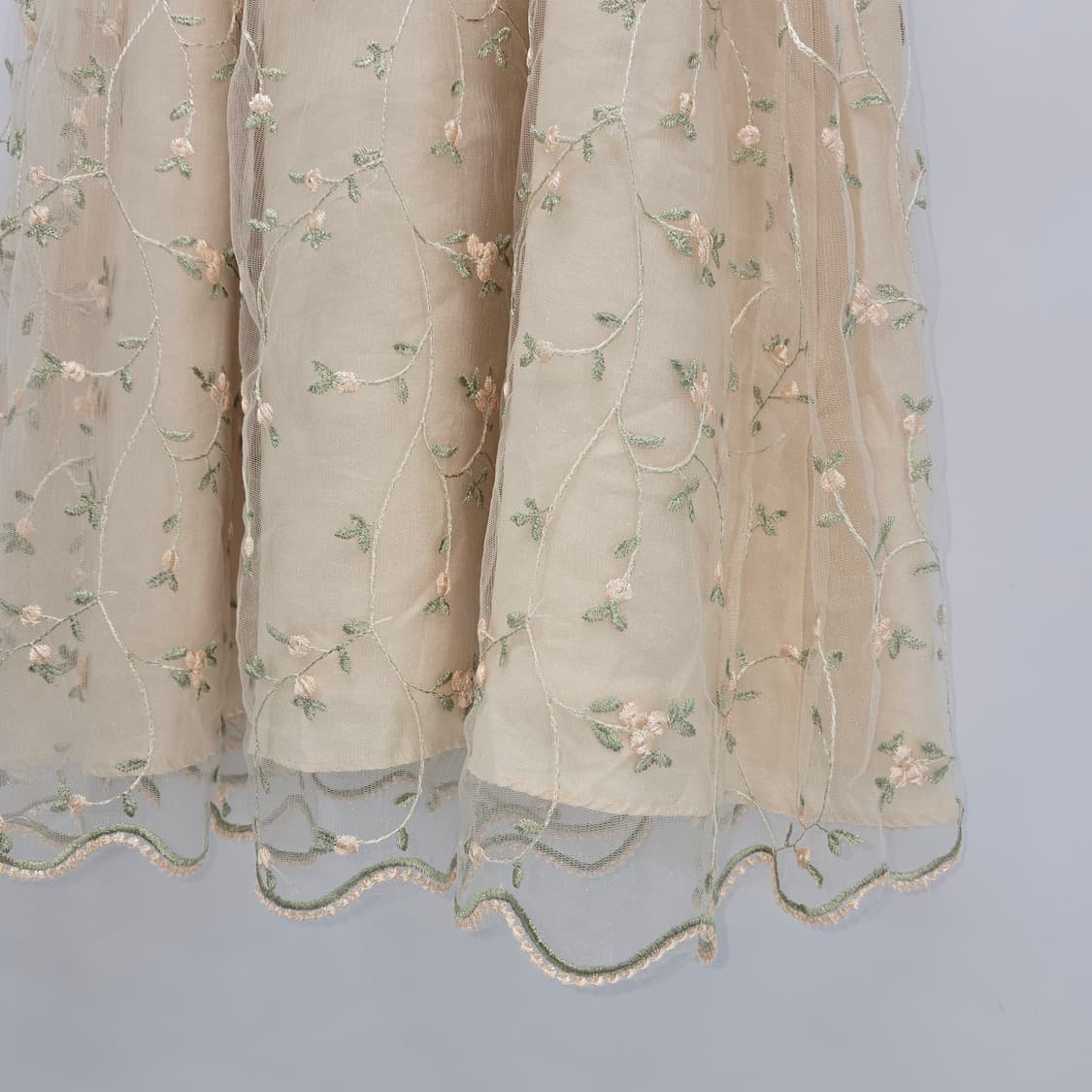 베이지 꽃 자수 롱 스커트  XS 상품이미지3