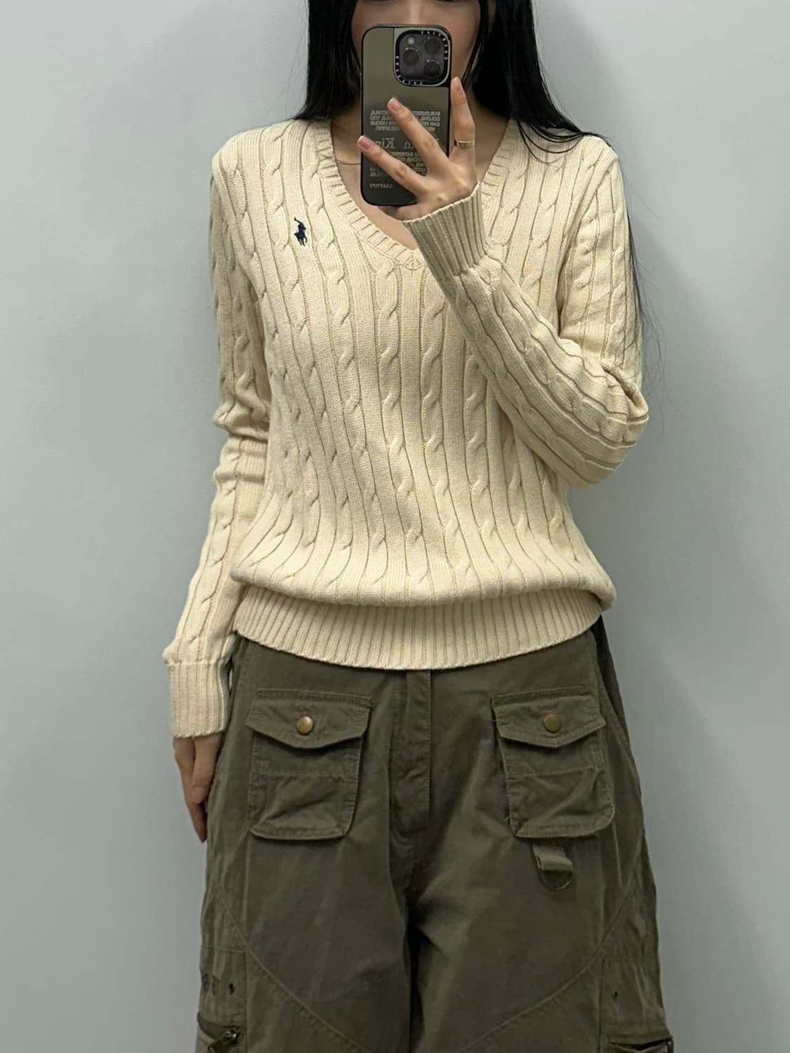 폴로 랄프로렌 신형 브이넥 꽈배기 니트 상품이미지1