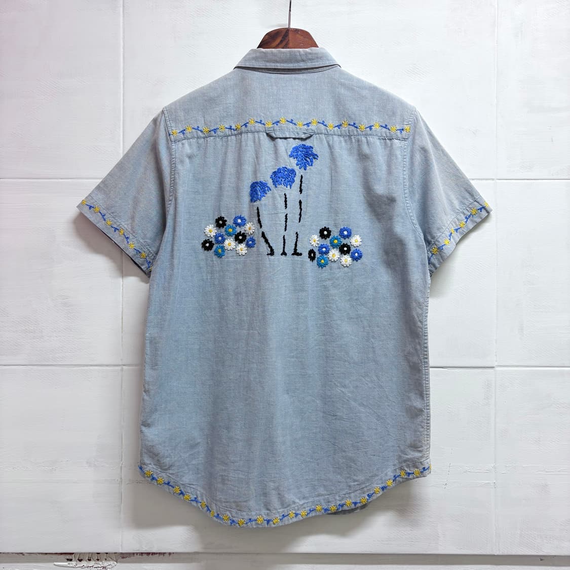 RAGEBLUE 샴브레이 보디st 자수 셔츠 남방 JPN 상품이미지5