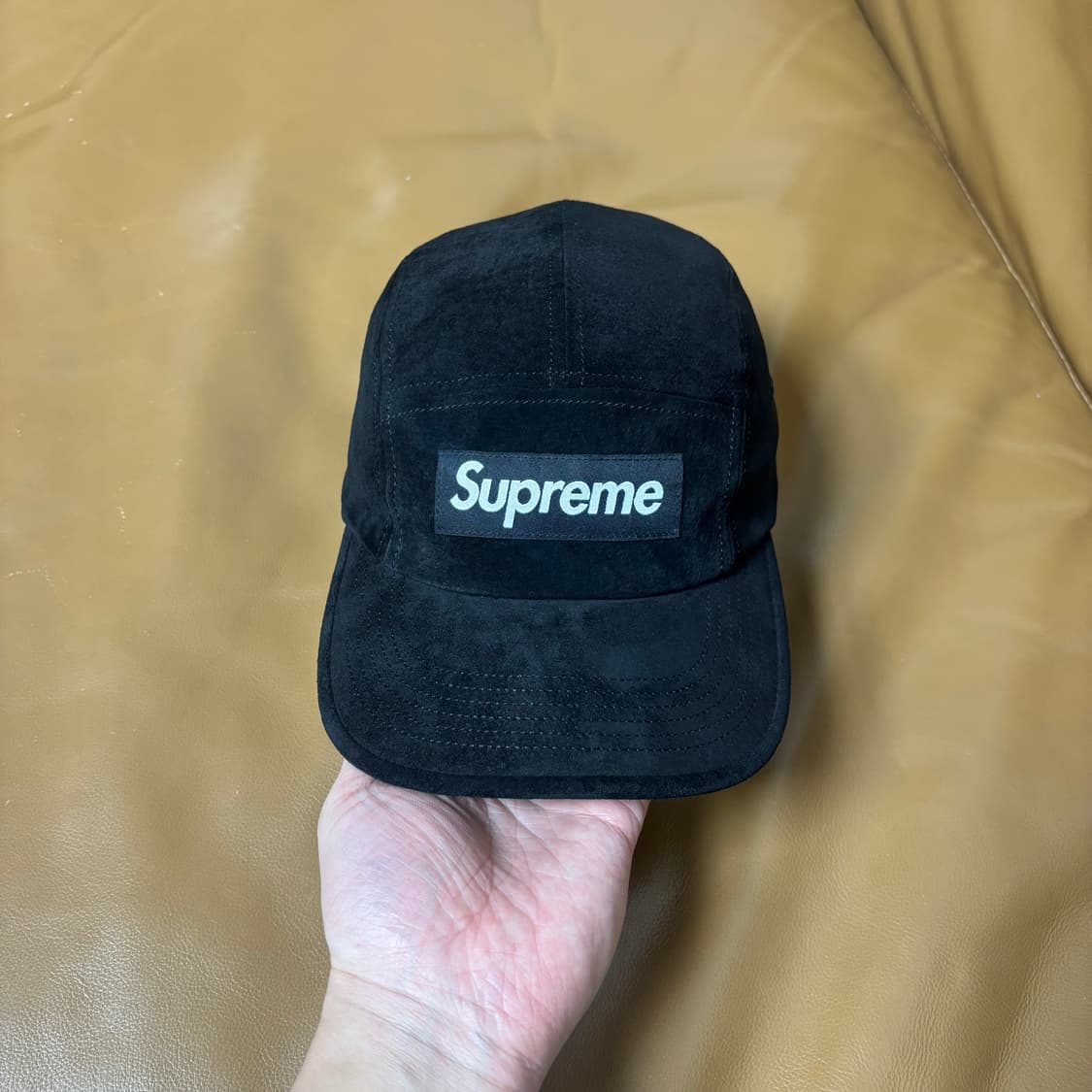 슈프림 캠프캡 모자 박스로고 23ss 스웨이드 블랙 상품이미지3