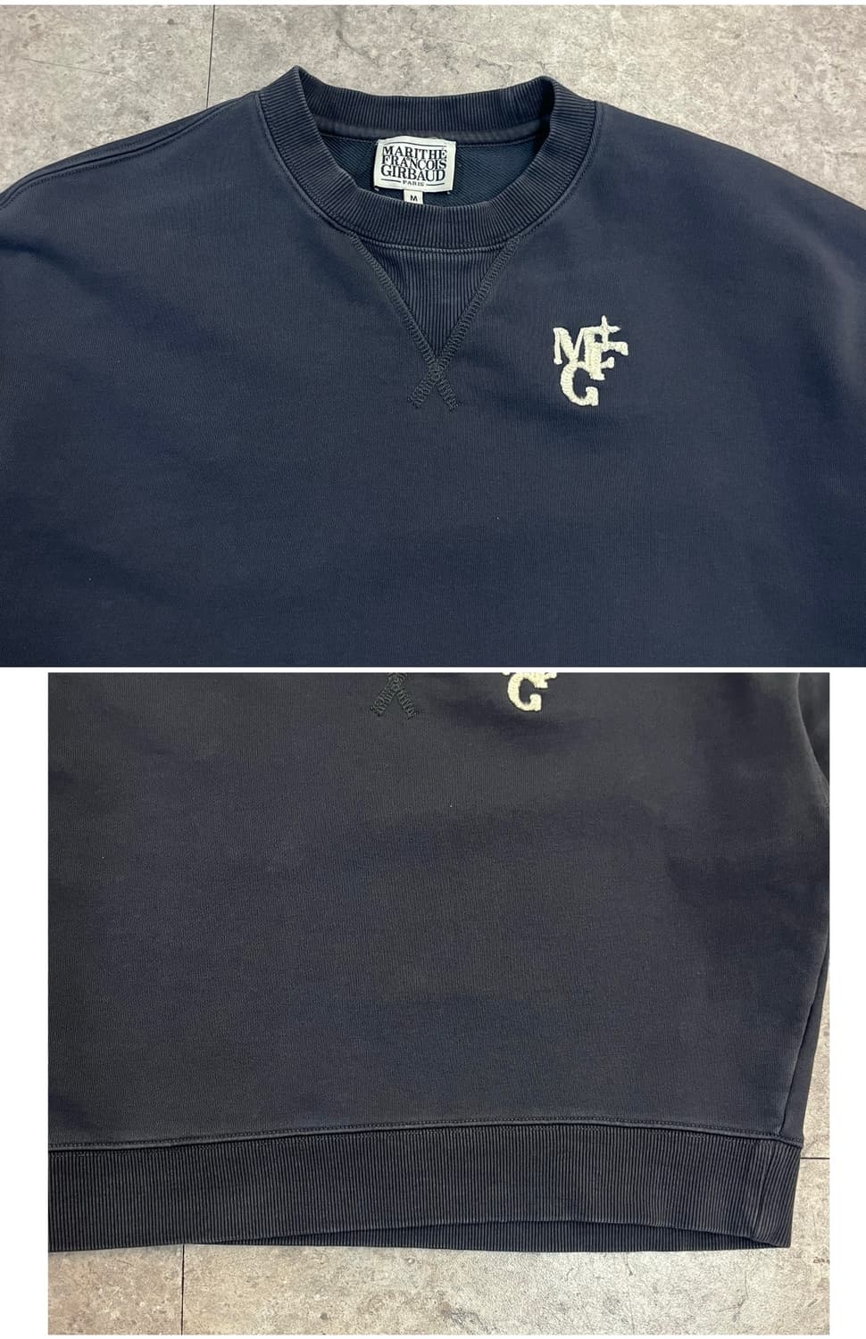 마리떼 프랑소와저버 크롭 맨투맨 차콜 M #csz4053 상품이미지5