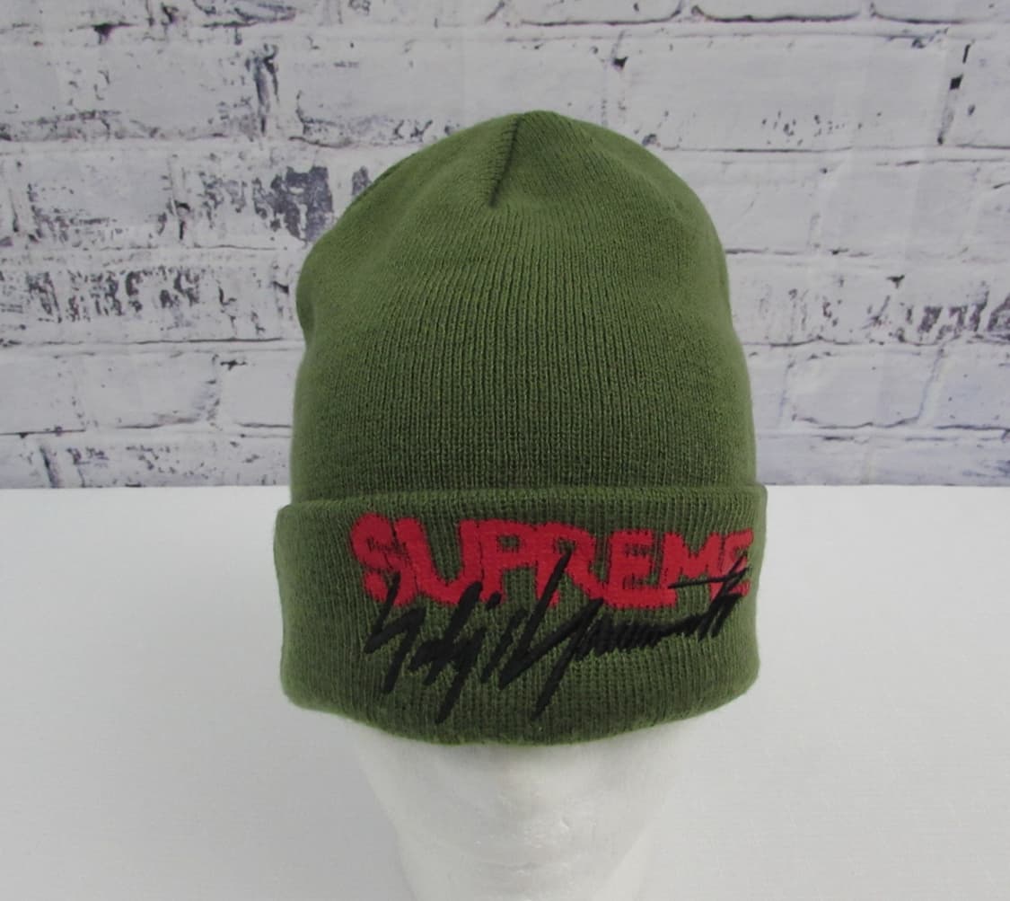 15FW 슈프림 x 요지야마모토 스크립트로고 비니 올리브 상품이미지1