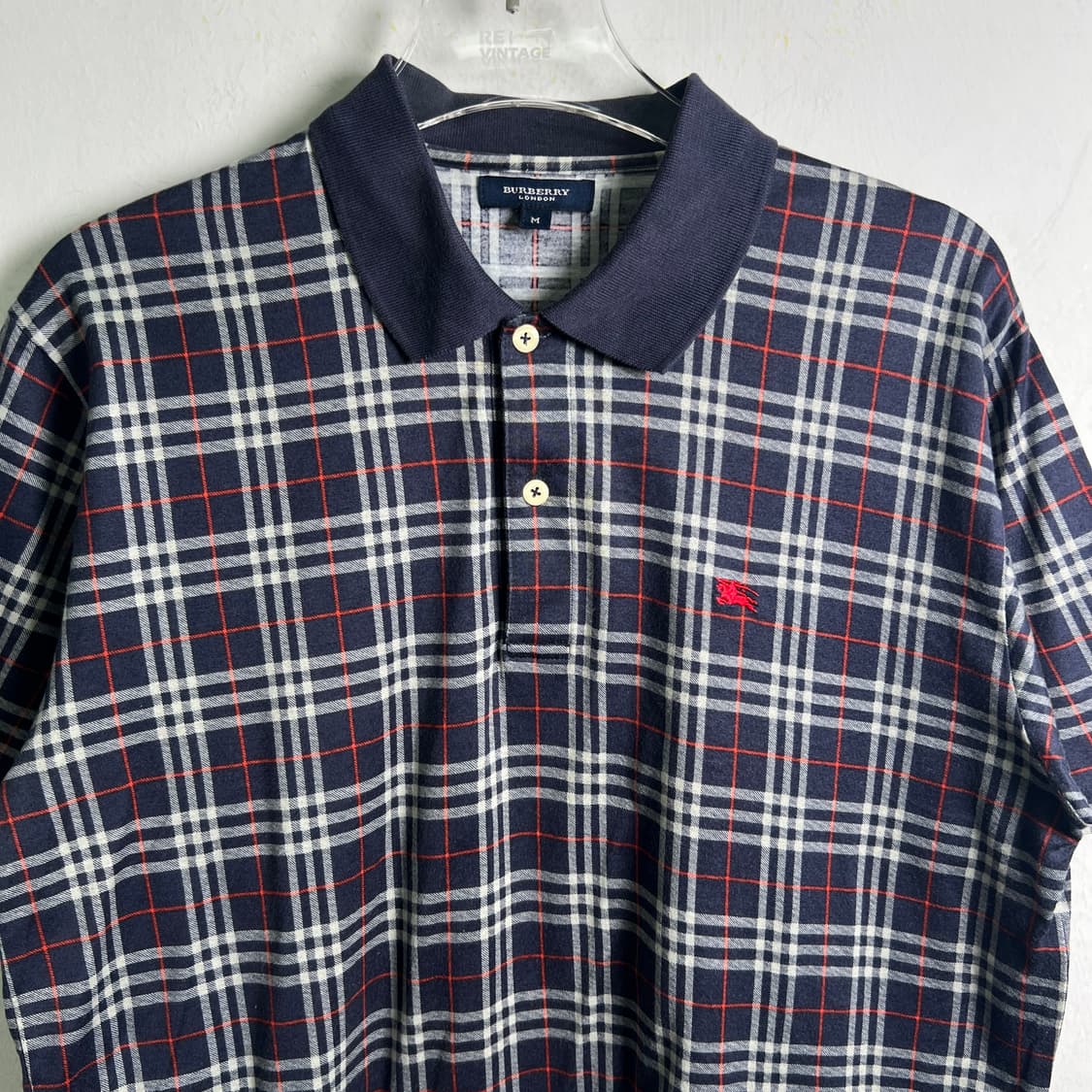 버버리 빈티지 노바 체크 반팔 폴로 셔츠 M 상품이미지4
