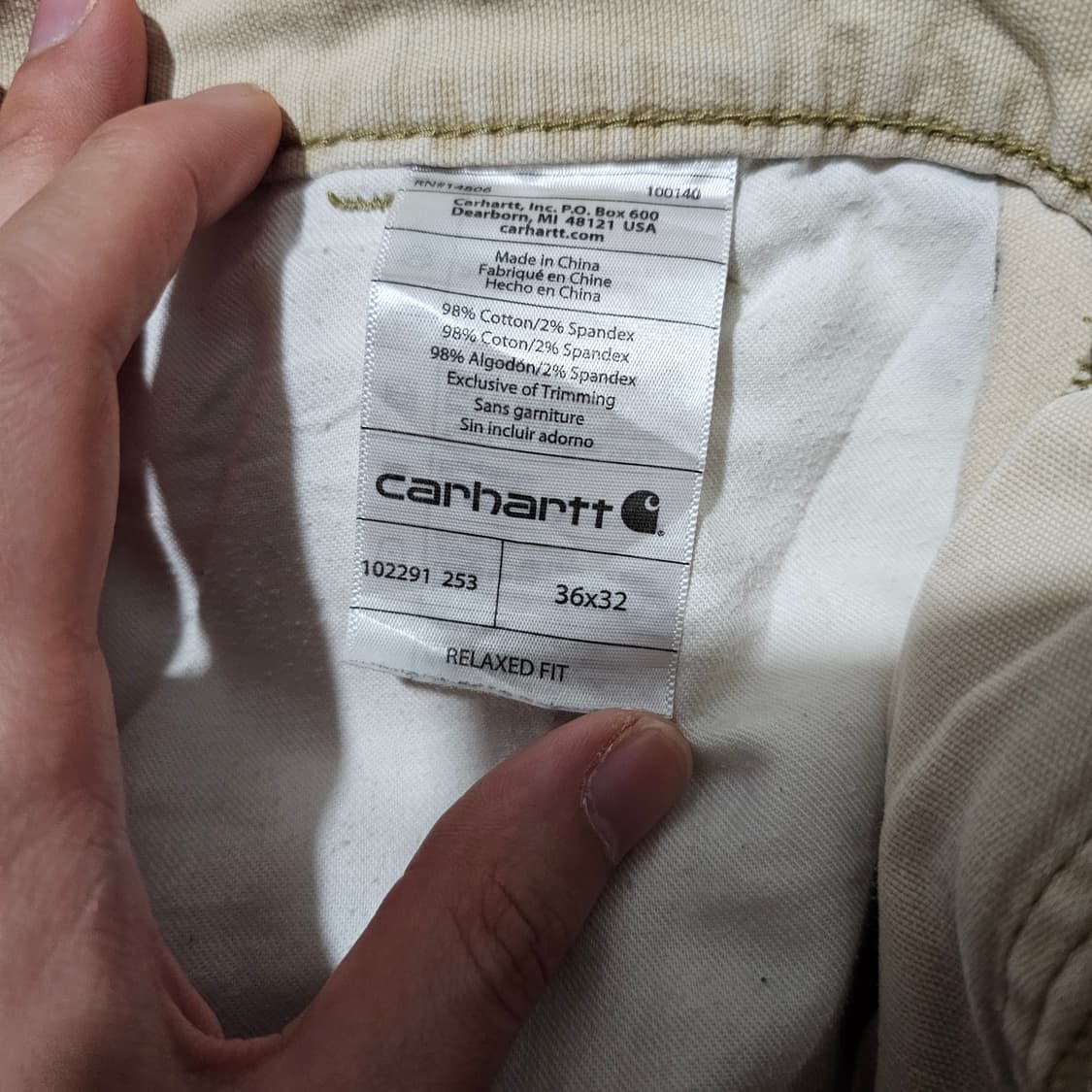 칼하트 사이드포켓 워크팬츠 베이지
 상품이미지5