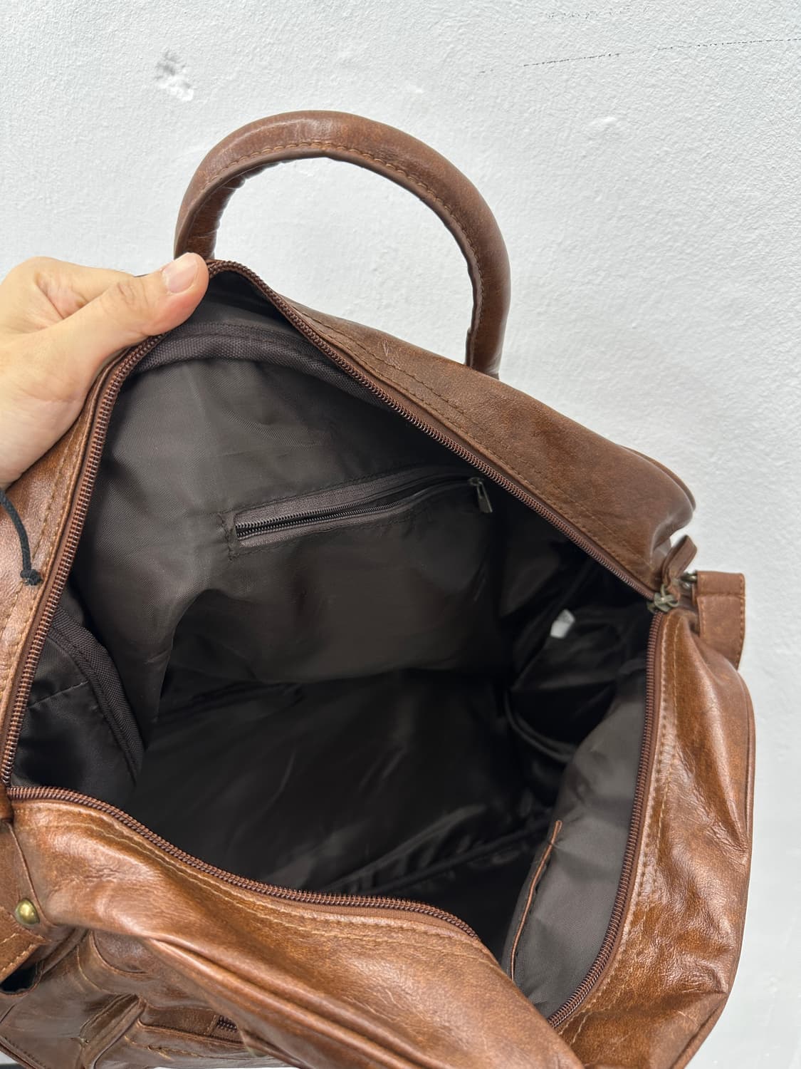 Vintage brown stud leather bag 상품이미지7