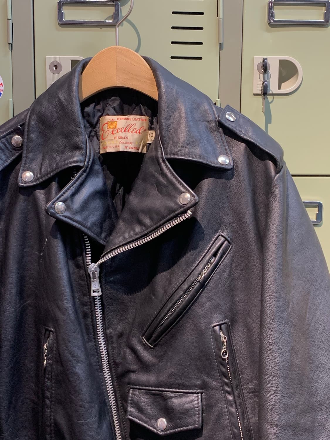70s Excelled 레더 바이커 자켓 (40 REG) 상품이미지2