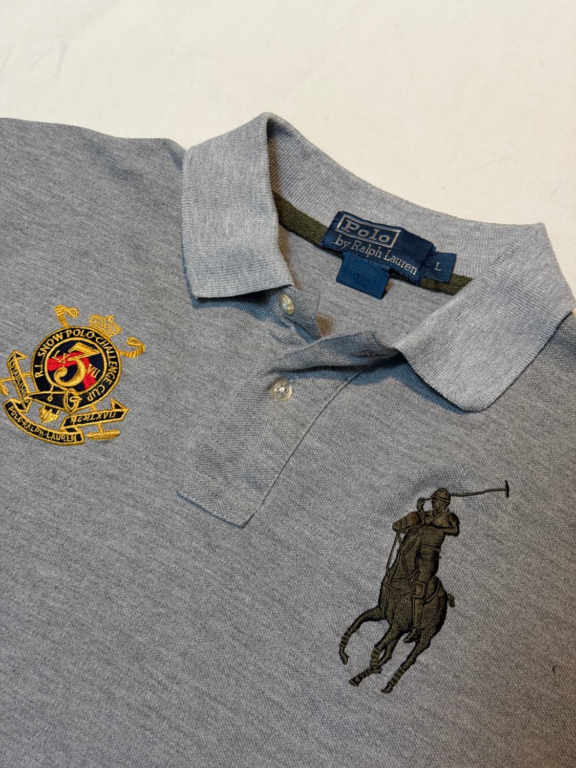 폴로 랄프로렌 빅포니 금장 치프키프 카라티 그레이 상품이미지2