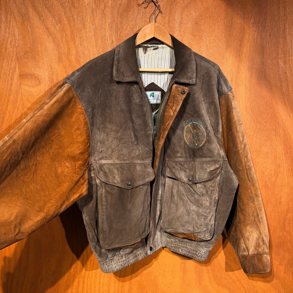 프렌치 빈티지 헤비 카우레더 누벅 A-2 자켓 XL 소가죽 상품이미지3