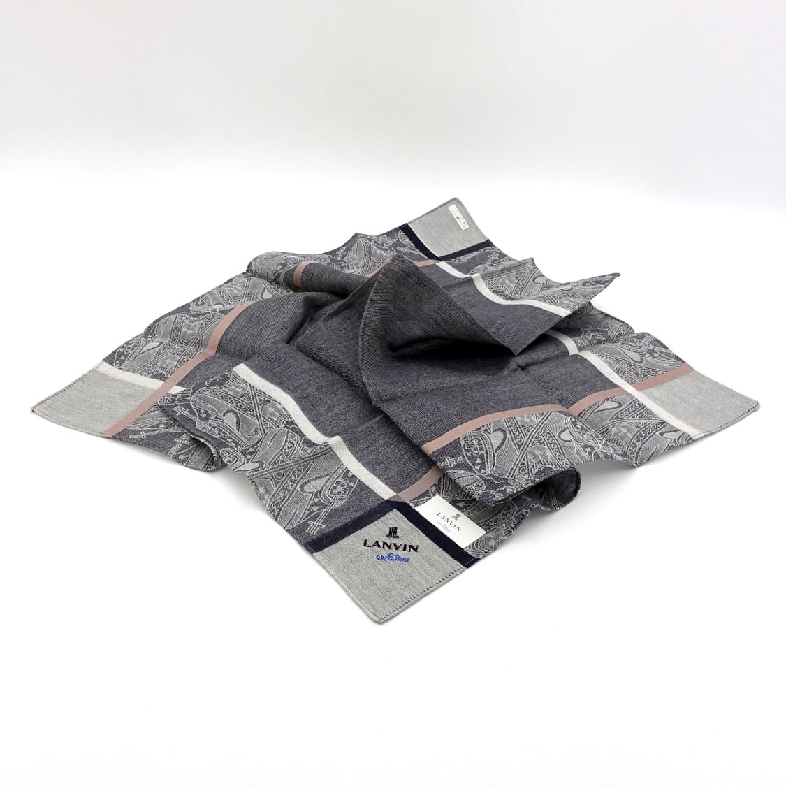 LANVIN 랑방 르네상스 디자인 시멘트 그레이 쁘띠 스카프 상품이미지7