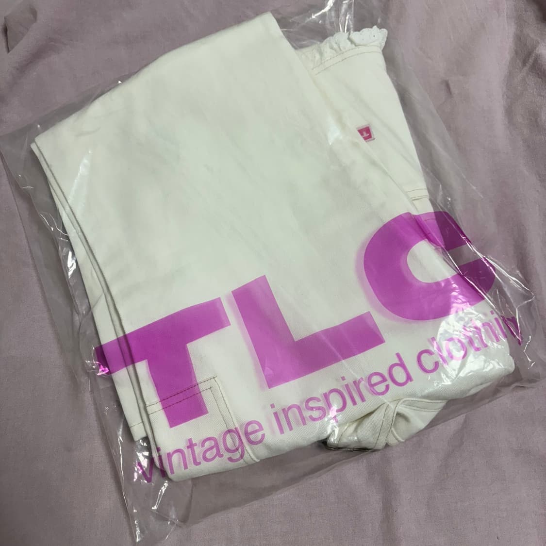 더러브컴즈 tlc 레이스 디테일 오버롤 M 새상품 상품이미지8