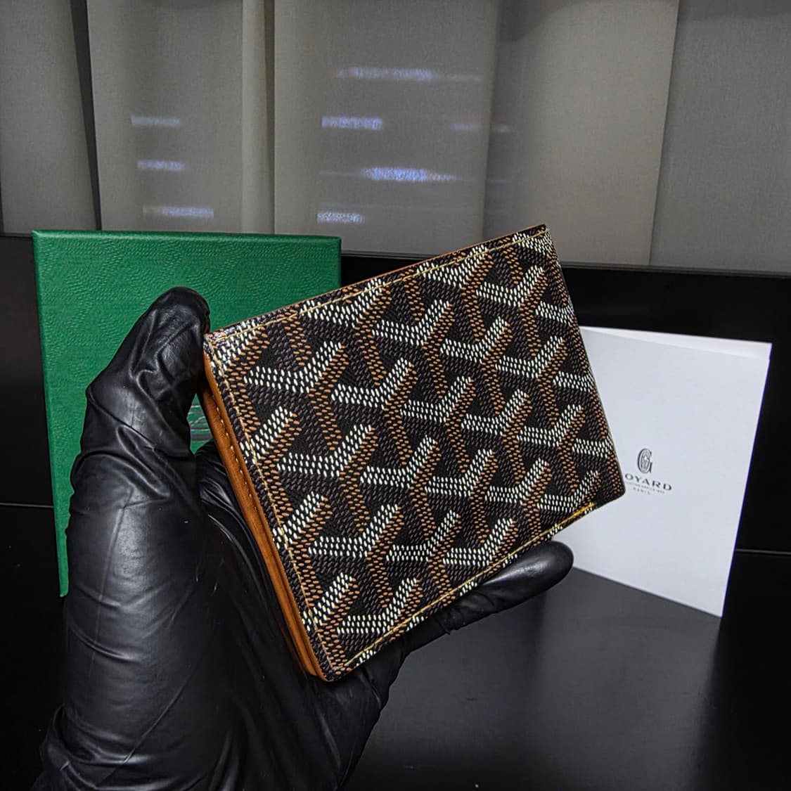 {클로젯}[마카쥬]고야드 빅투와르 블랙&탄 반지갑 상품이미지4