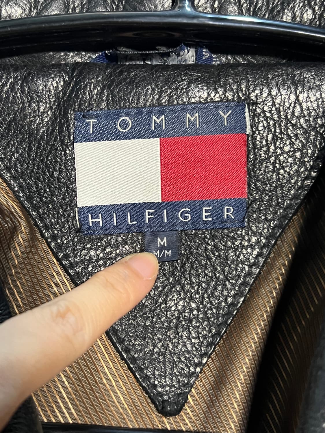 타미힐피거 90s 리얼레더 대장급 가죽 자켓 처분  상품이미지3