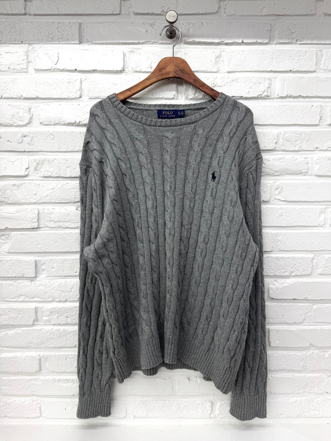 폴로 그레이 케이블 니트 상품이미지3