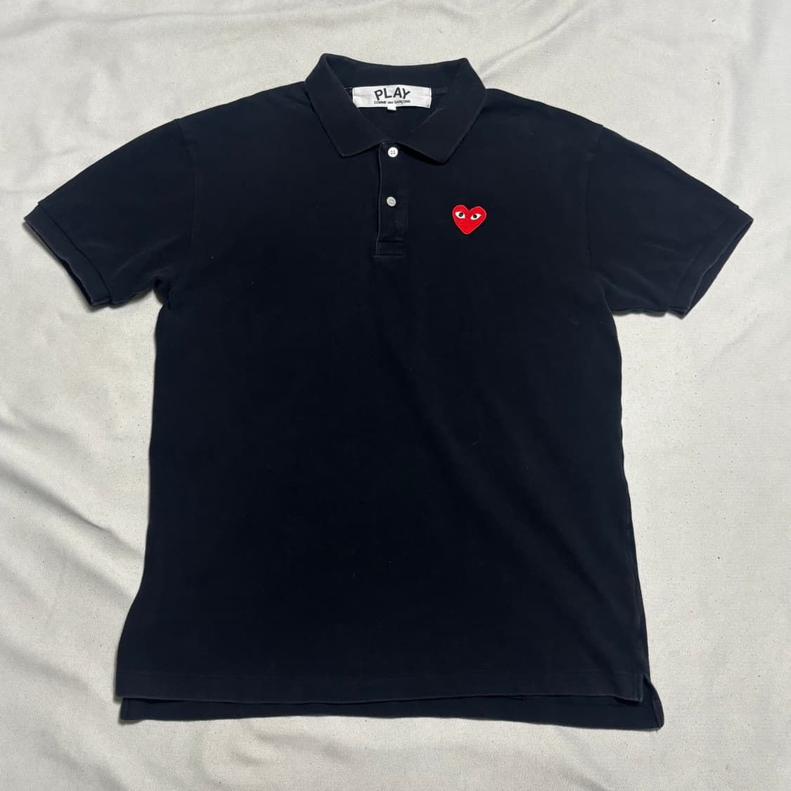 XXL 꼼데가르송 블랙 카라 반팔티 상품이미지2