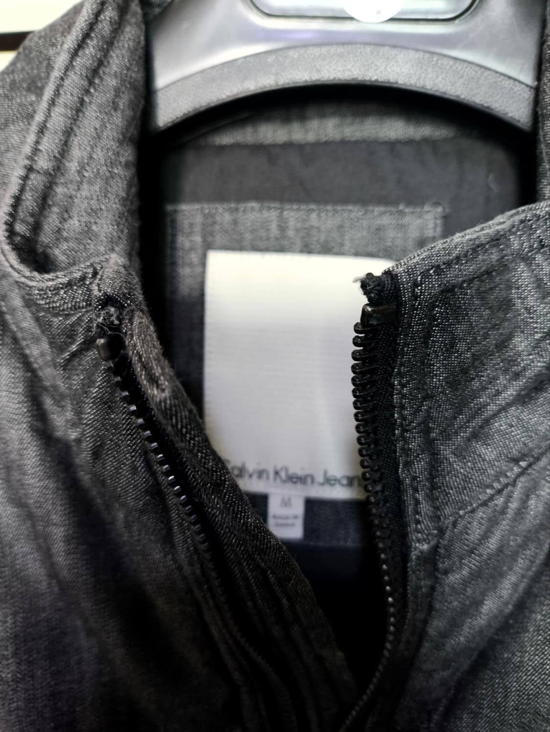 M 캘빈클라인 그레이 데님 경량패딩 상품이미지5