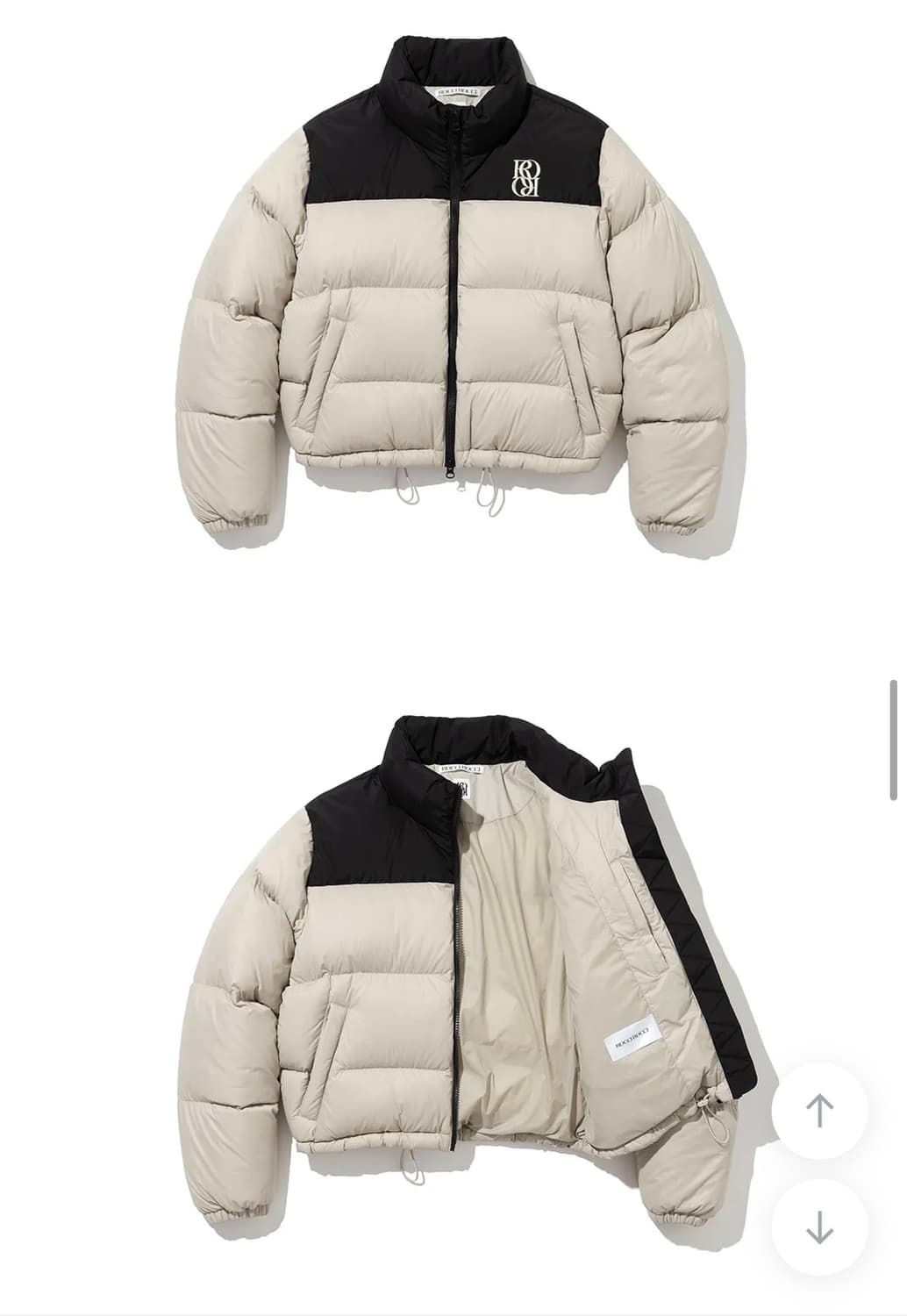 로씨로씨 덕다운 시그니처 푸퍼 패딩 베이지 상품이미지2