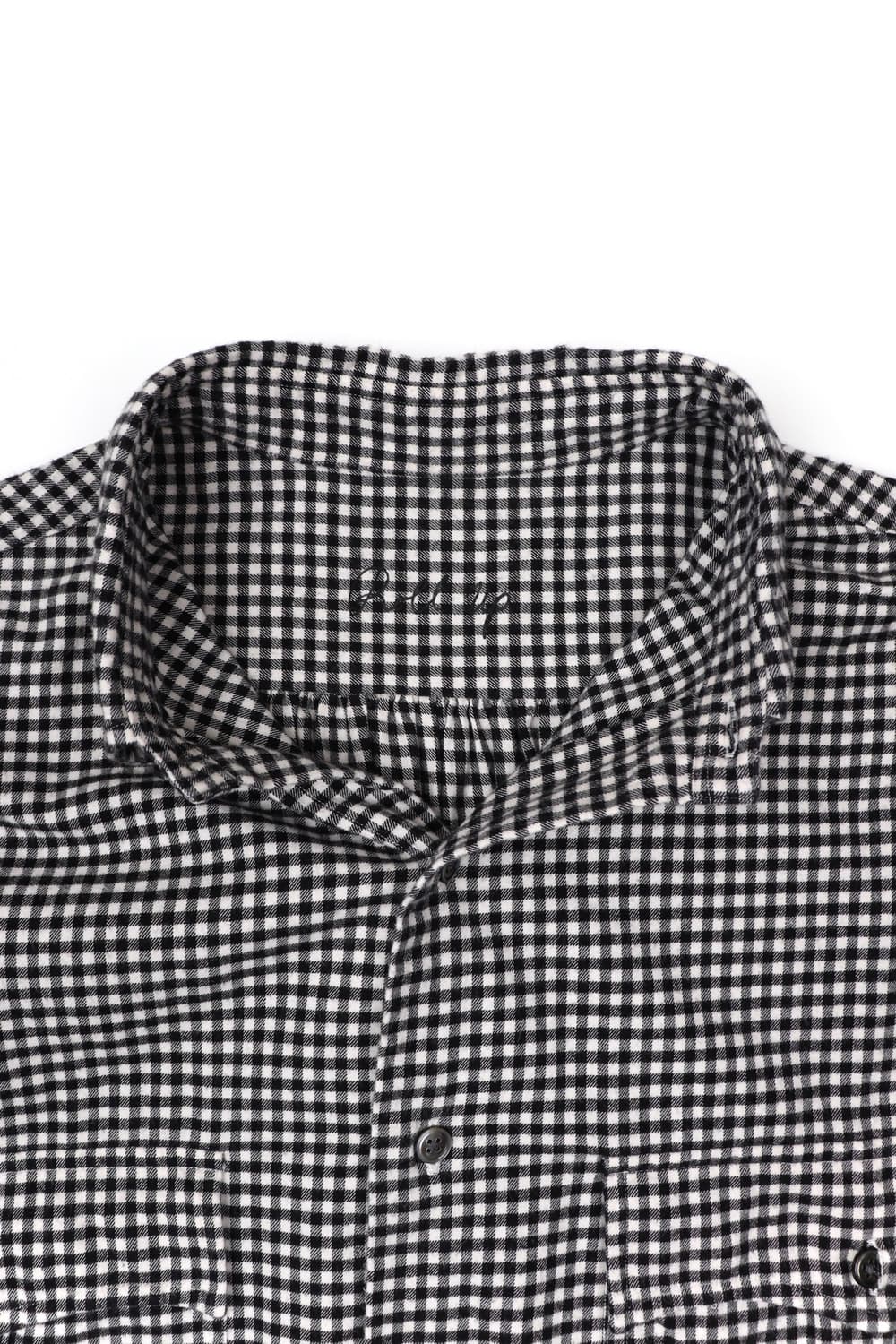 Porter classic 플란넬 깅엄 체크 롤업 셔츠 블랙 상품이미지2