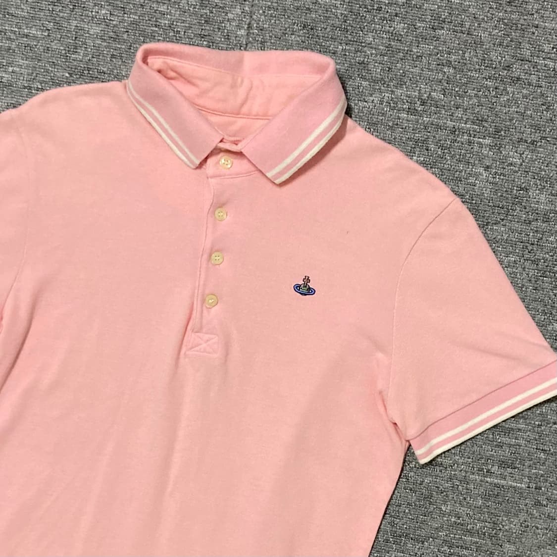 [M] 비비안웨스트우드 빈티지 핑크 반팔 카라티 상품이미지2