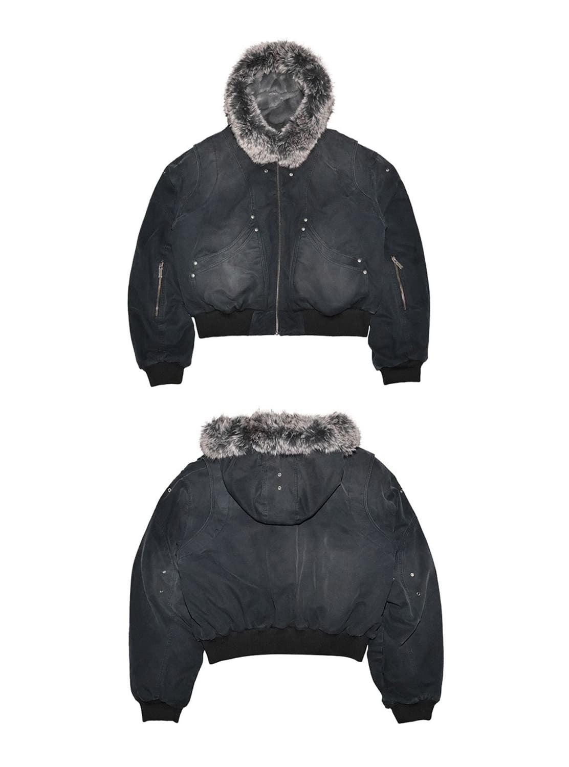 Fur Collar Dual-Sided Reversible Bomber 상품이미지1
