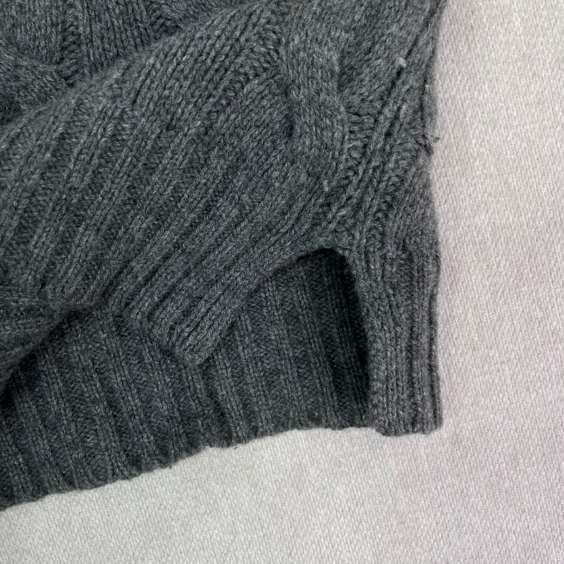 95 폴로 랄프로렌 신형 크루넥 램스울 꽈배기 그레이 니트 상품이미지4