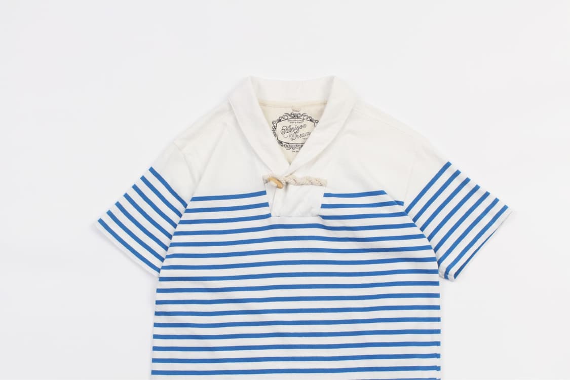HORIZON DREAM Stripe Shawl Collar T-Shir 상품이미지2