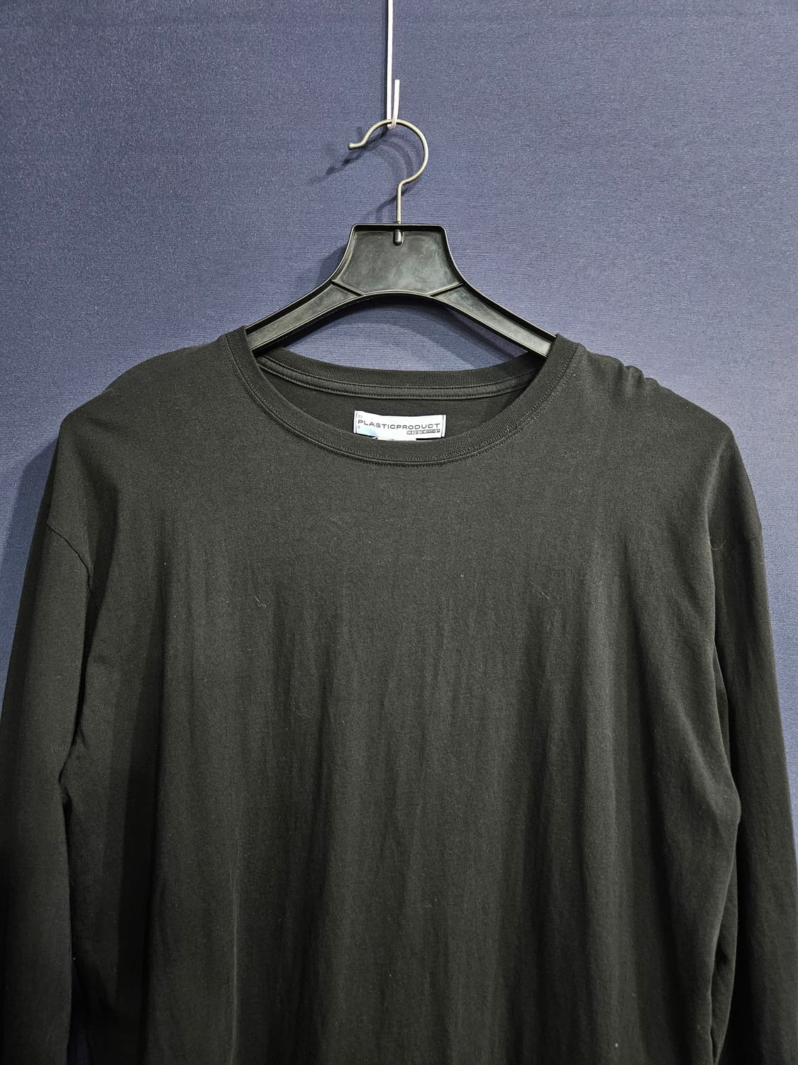 플라스틱 프로덕트 프린팅 블랙 남성 오버핏 90~95 긴팔티셔츠  상품이미지7