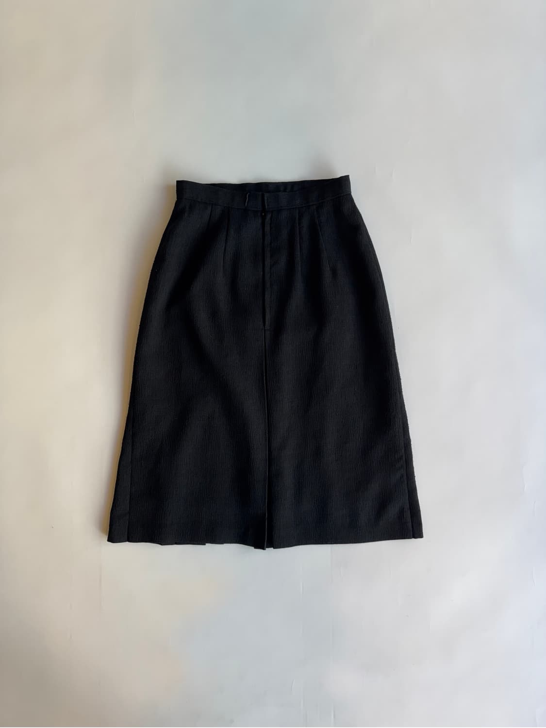 Black Crepe Pleated Detail Skirt 상품이미지2