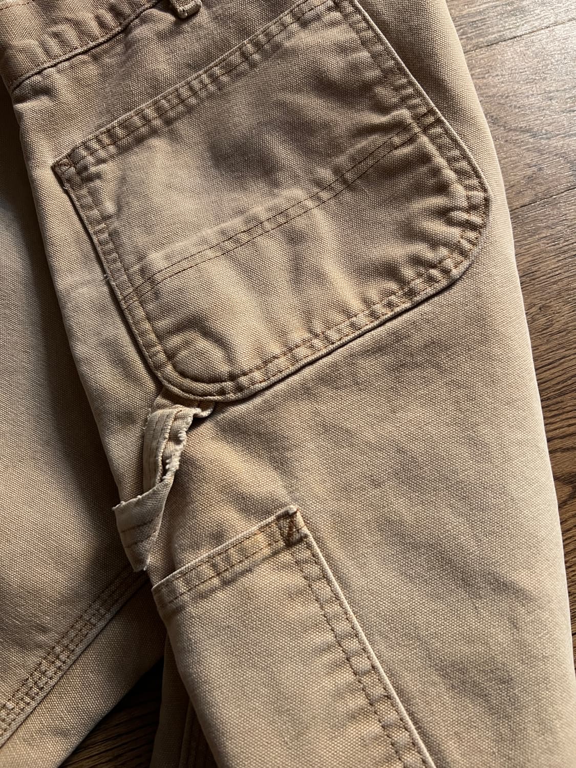 [36]칼하트 Made in USA 체크 라이닝 브라운 싱글니 워크 팬츠 상품이미지6