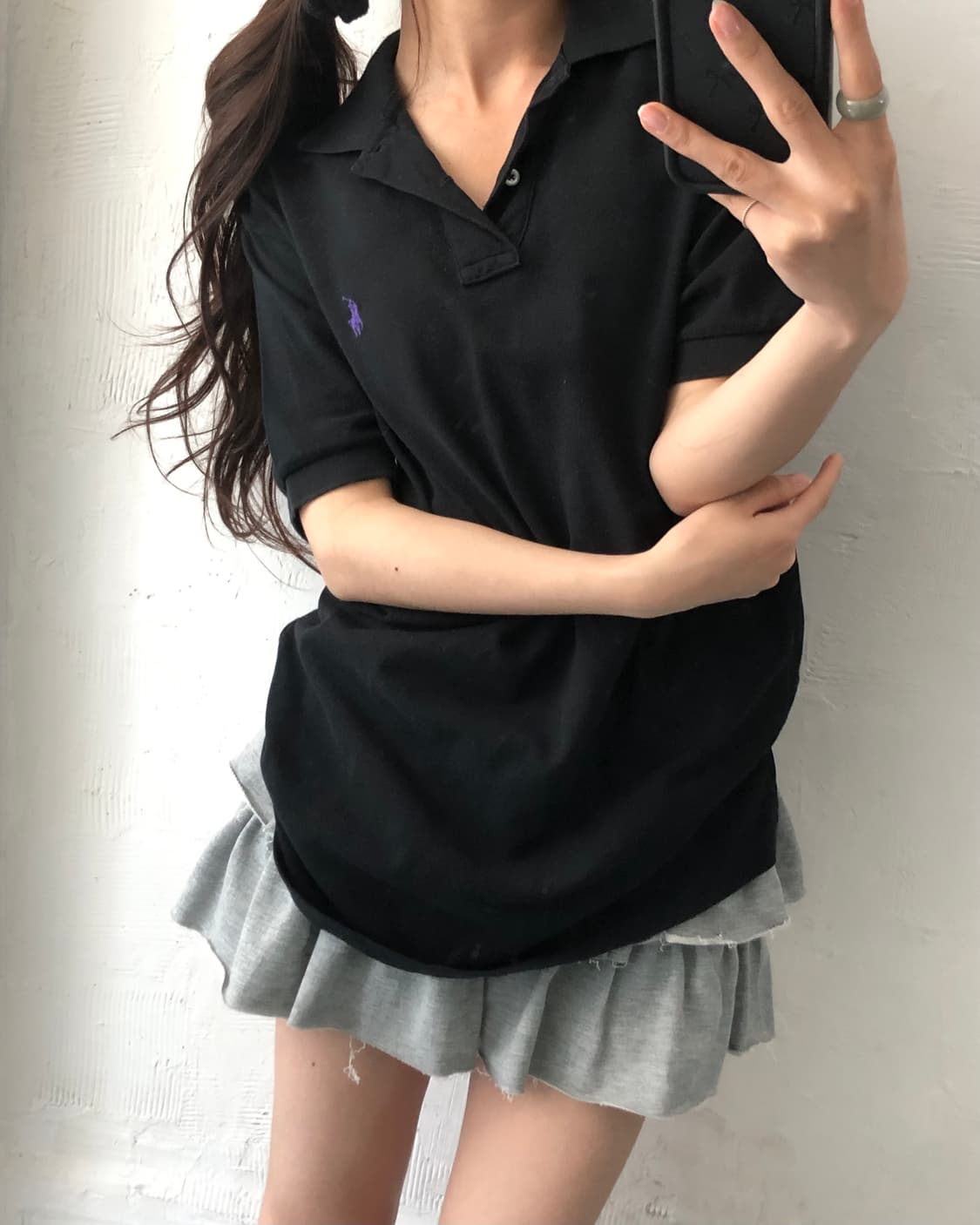 Polo 폴로 랄프로렌 퍼플포니 블랙컬러 PK 카라티셔츠 상품이미지1