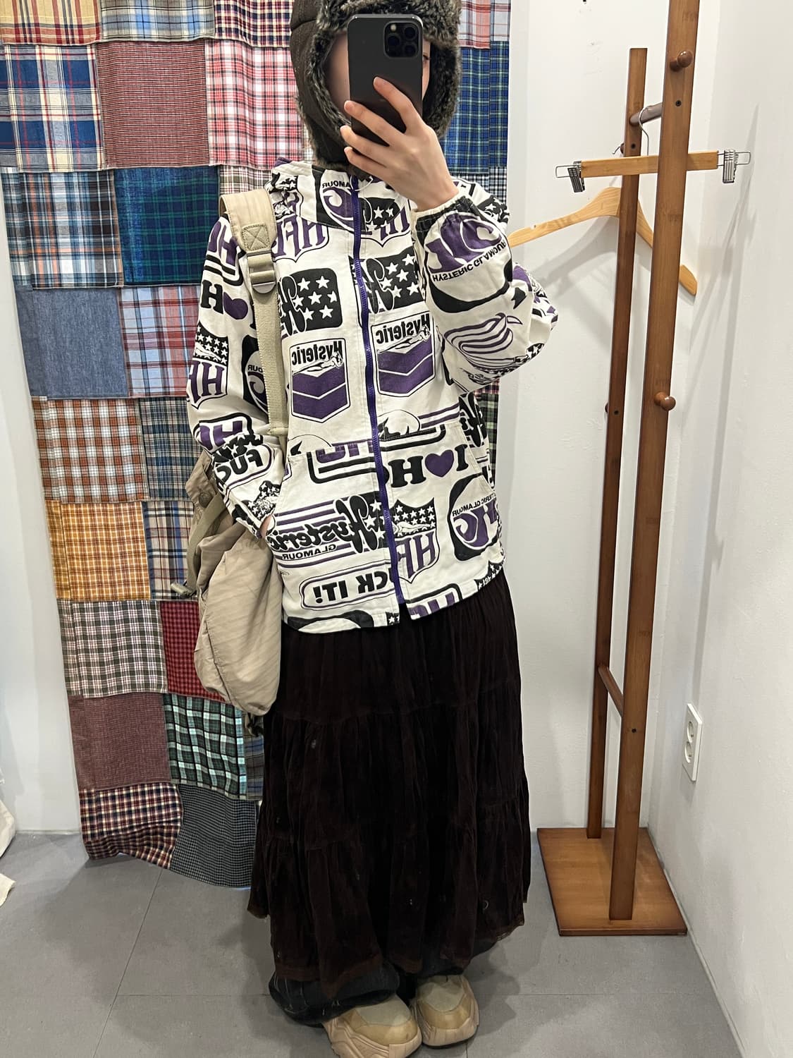 히스테릭글래머 퍼플 히스걸 패치 후드집업 상품이미지5