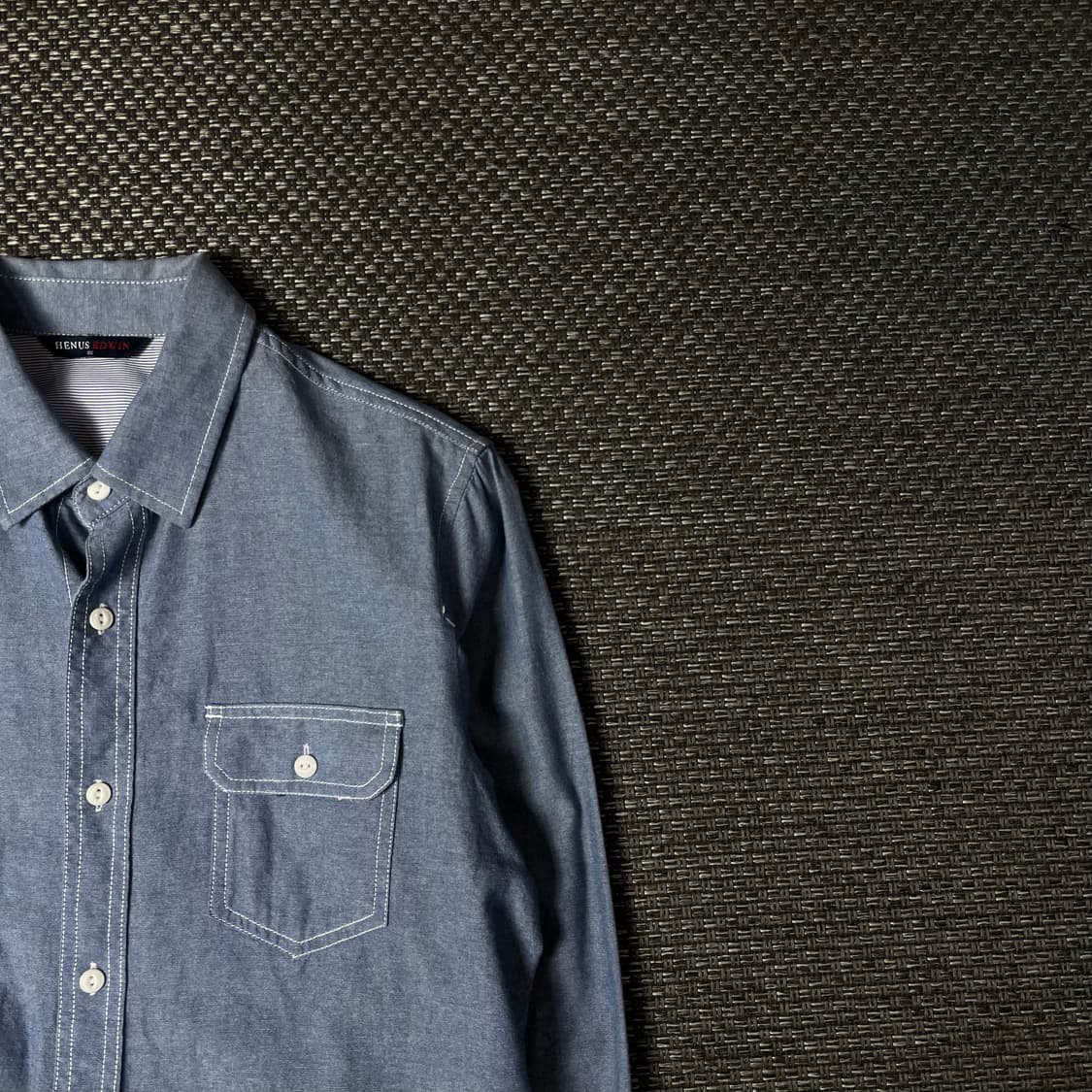 헨어스 에드윈 스카이블루 스티치 긴팔 셔츠 95 상품이미지3