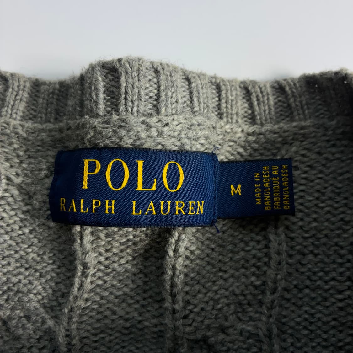 Polo  폴로 랄프로렌 자수 코튼 그레이 꽈배기 니트  상품이미지4