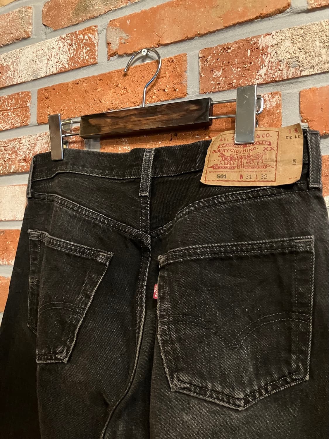 90s USA 빈티지 리바이스 501 0660 블랙진 흑청 데님 팬츠 상품이미지6