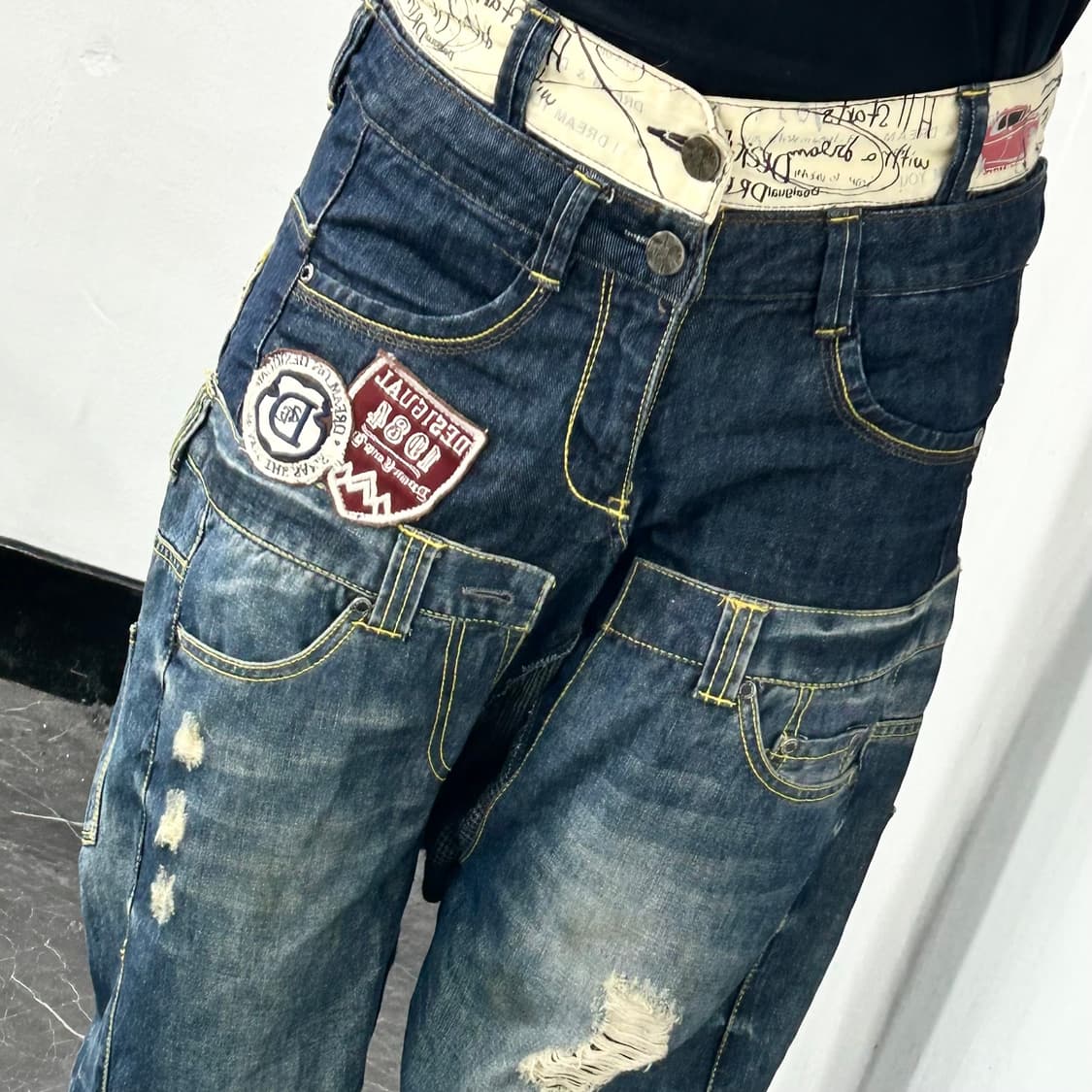 데시구알 레이어드 패치워크 데님 팬츠 상품이미지4