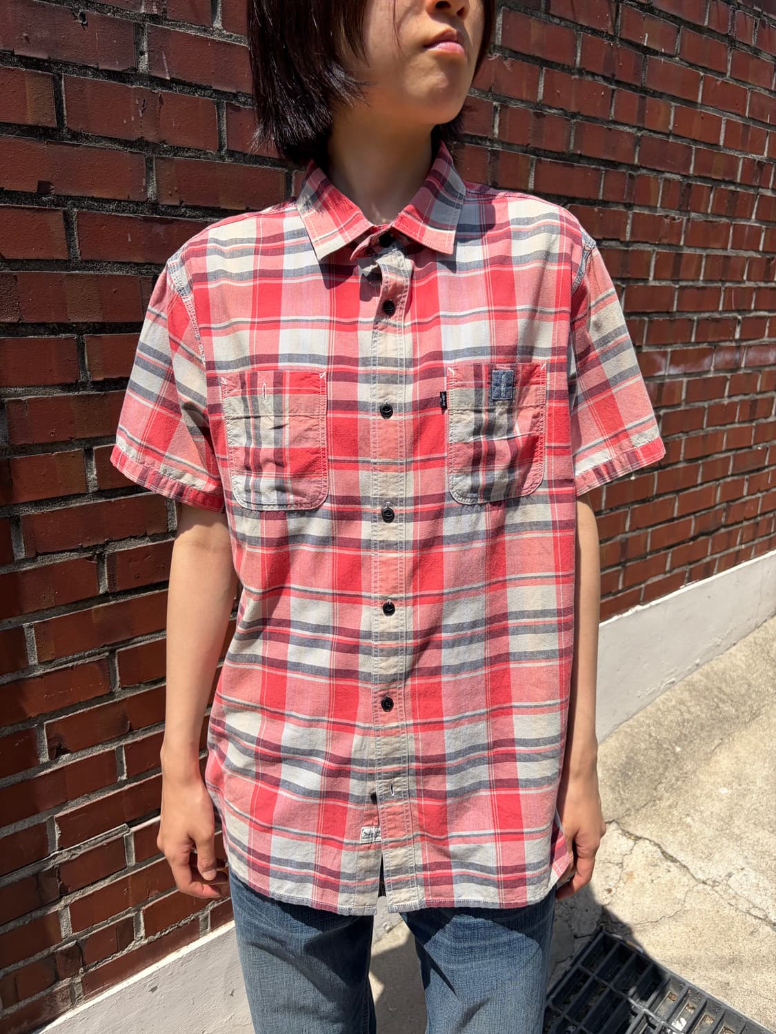 Levi’s 레드 체크 반팔 셔츠 상품이미지3