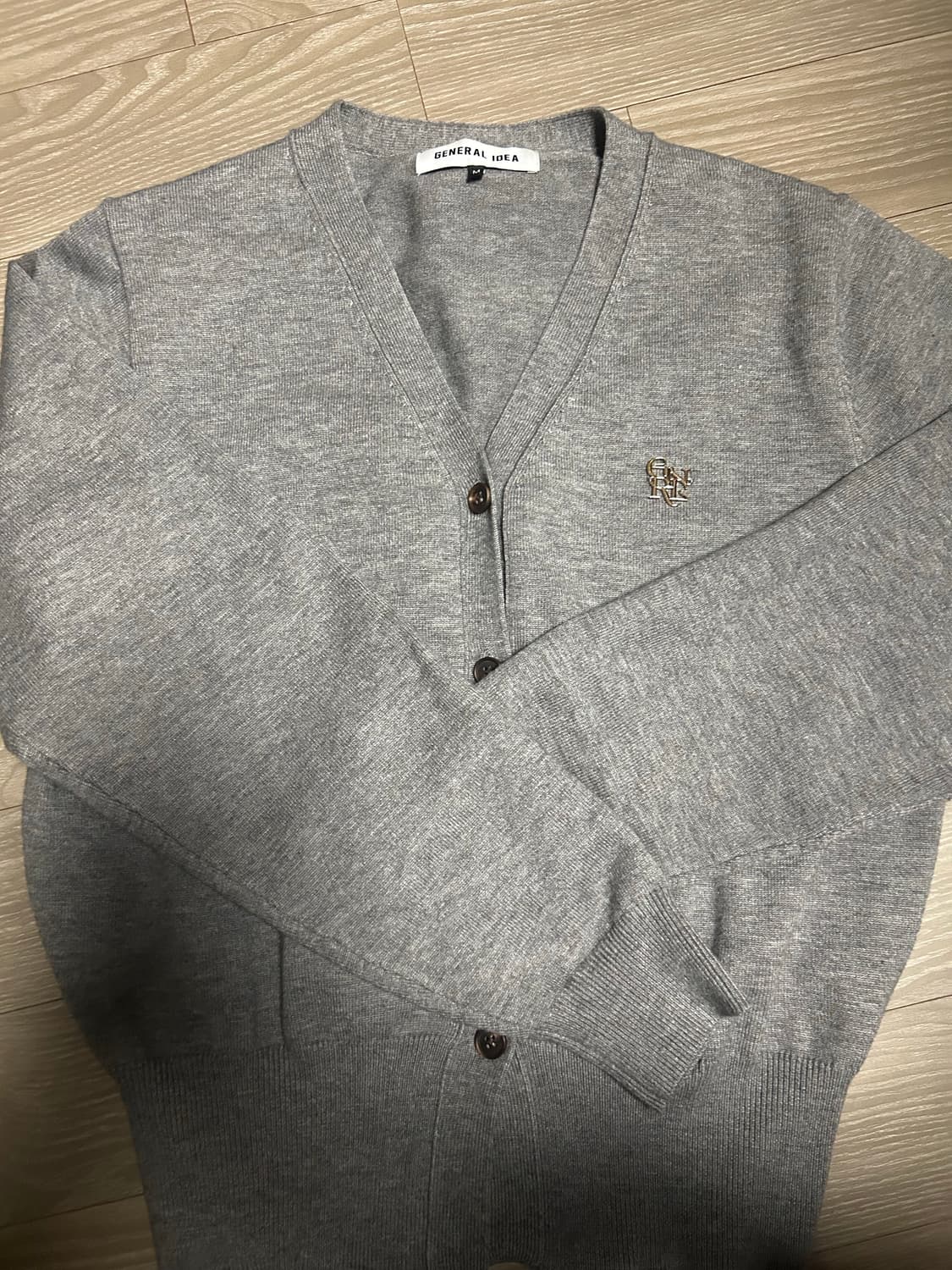 제너럴아이디어 에센셜 가디건 M 회색 상품이미지3