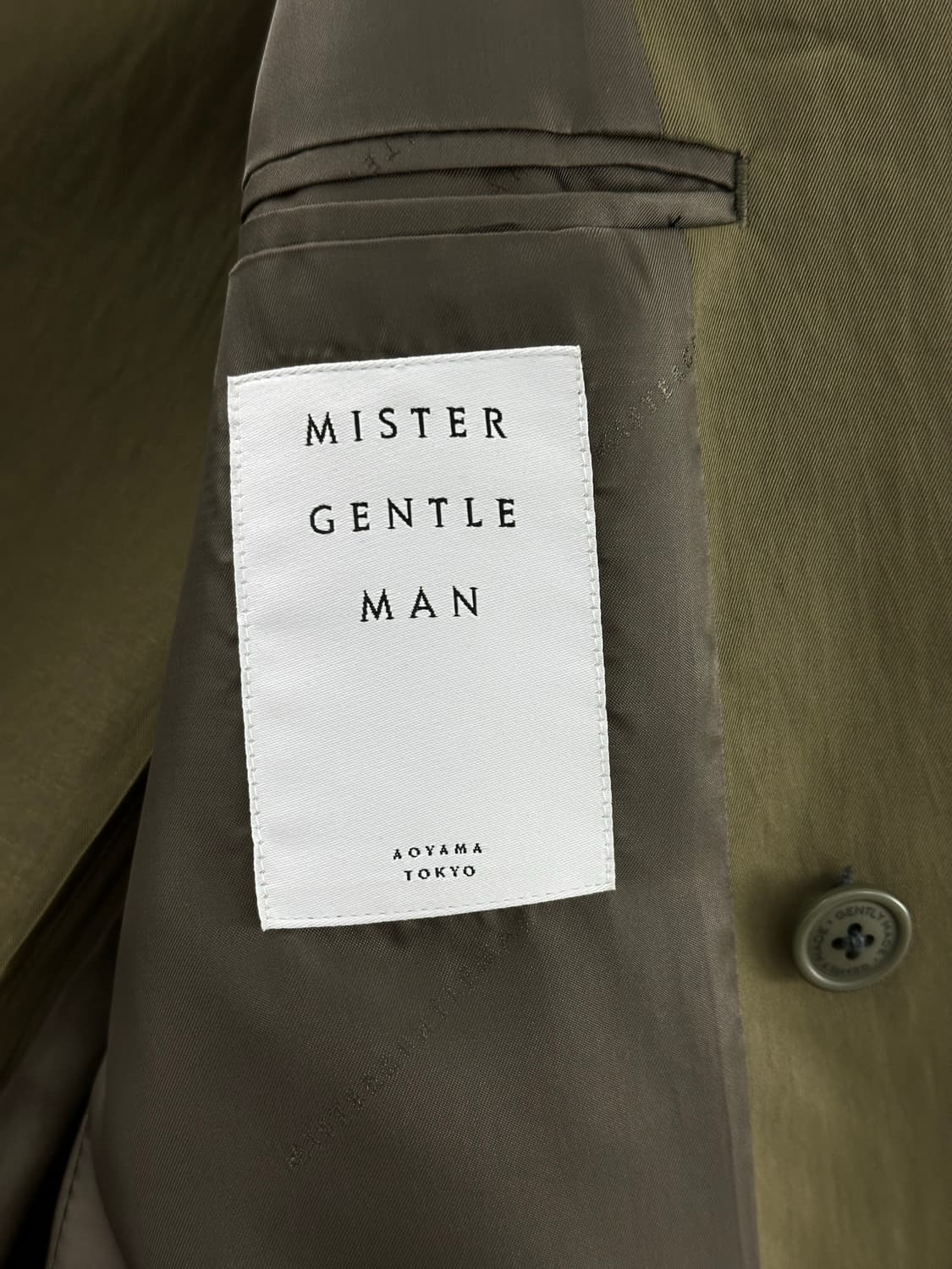일본 미스터 젠틀맨 더블 브레스트 자켓 XL 카키 (민트급) 상품이미지4