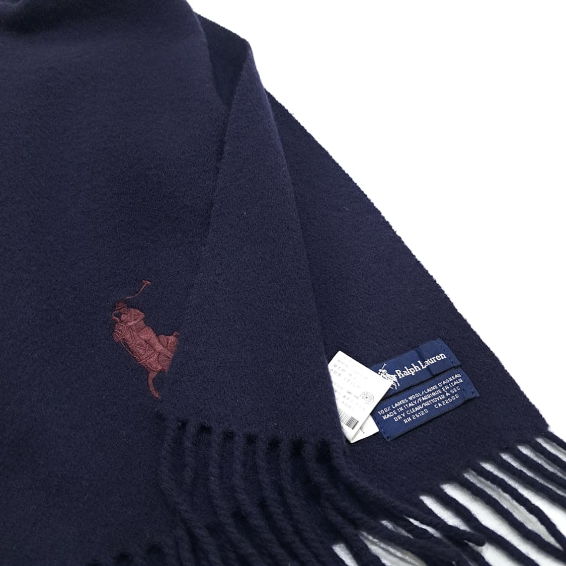 MX346 폴로 랄프로렌 퍼플네이비 램스울 목도리 머플러 상품이미지5