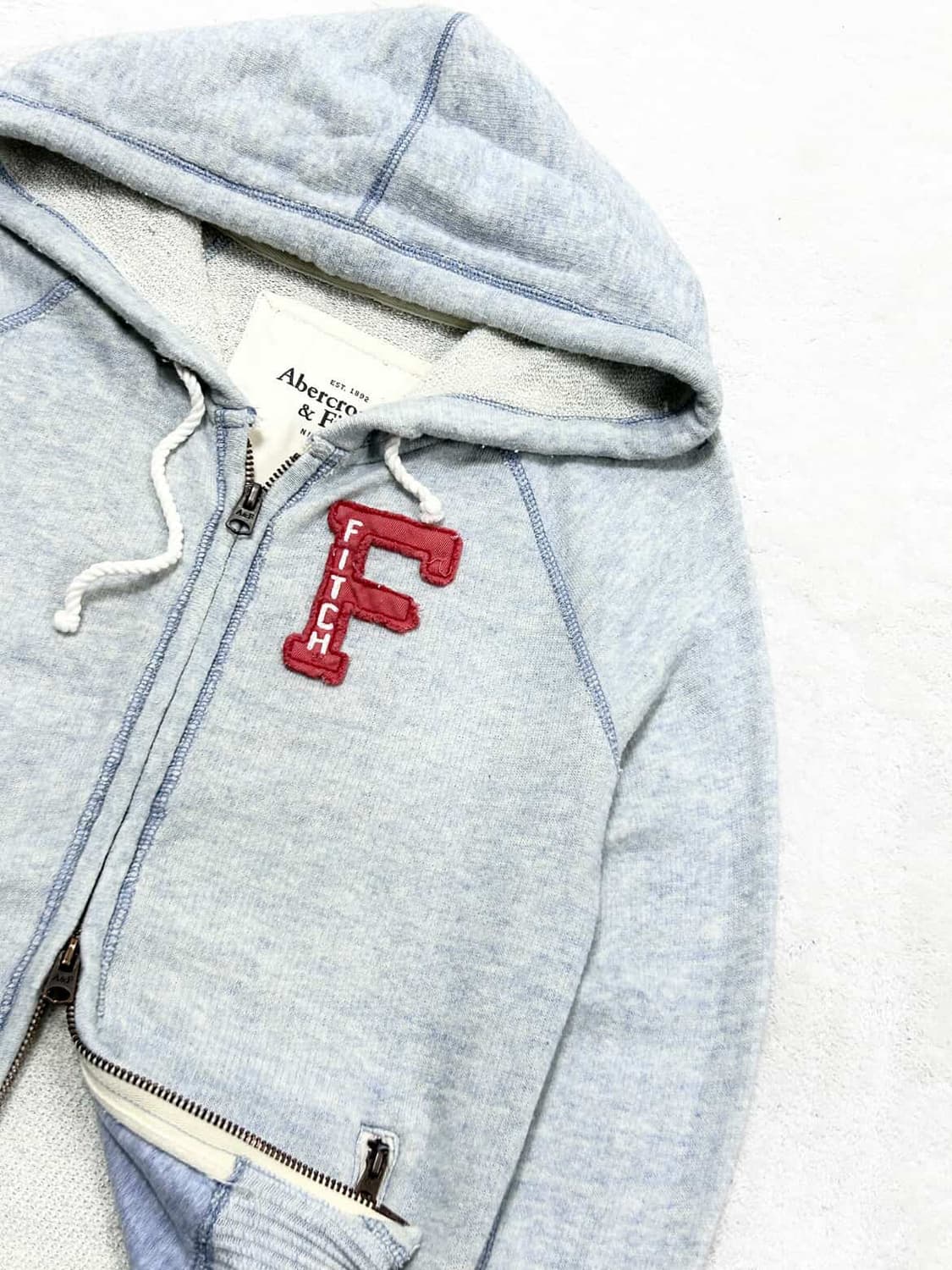 아베크롬비 뮤트하늘 백로고 투웨이 후드집업 상품이미지6