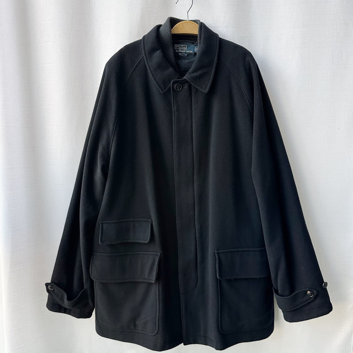 폴로 랄프로렌 투웨이 울 카코트 블랙 XL 상품이미지1
