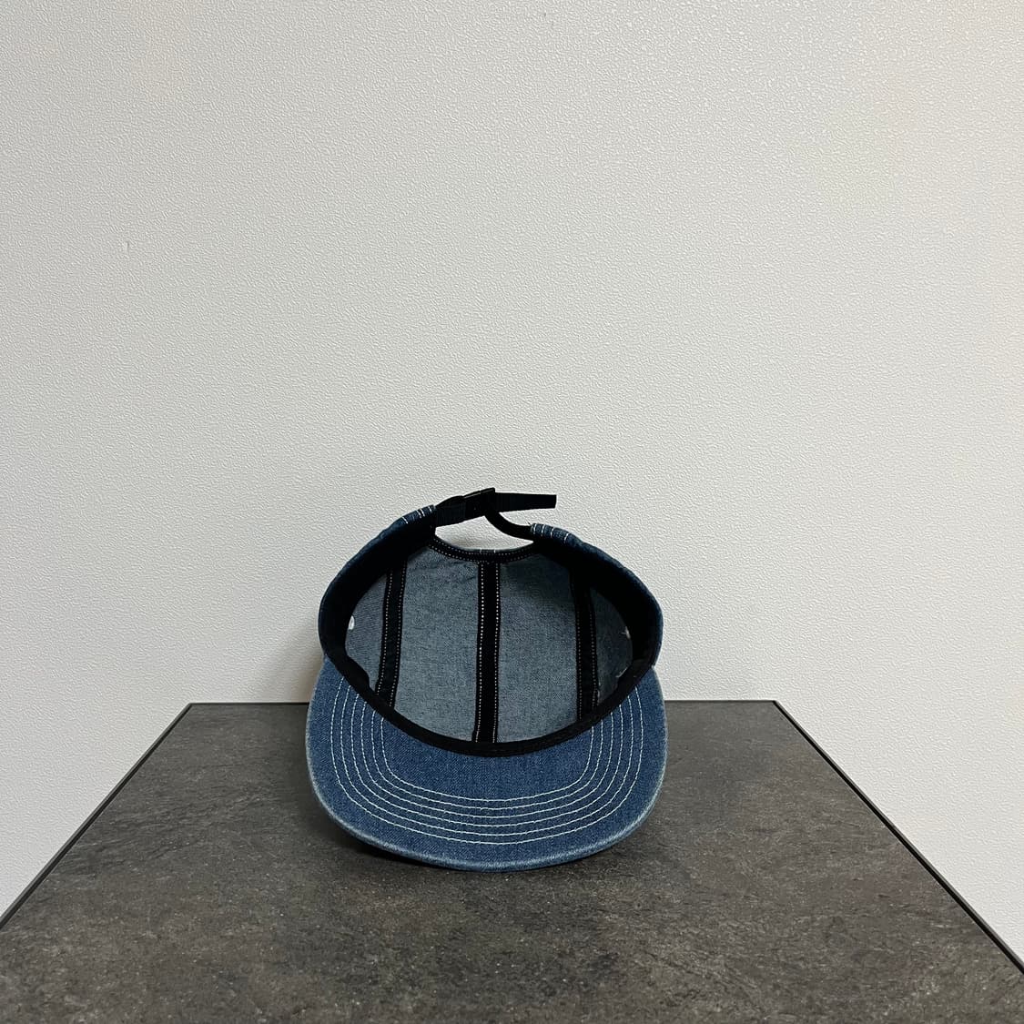 슈프림 스티치 워시드 데님 레드 박스로고 캠프캡 모자 상품이미지5