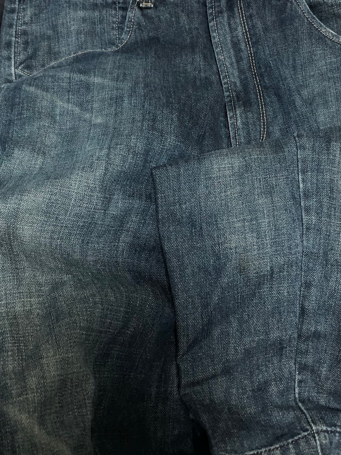 Slanted Hem Washing Denim Pants 상품이미지8