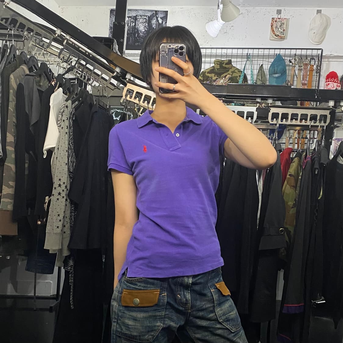 Ralph Lauren 스키니핏 퍼플 반팔 티셔츠 상품이미지7