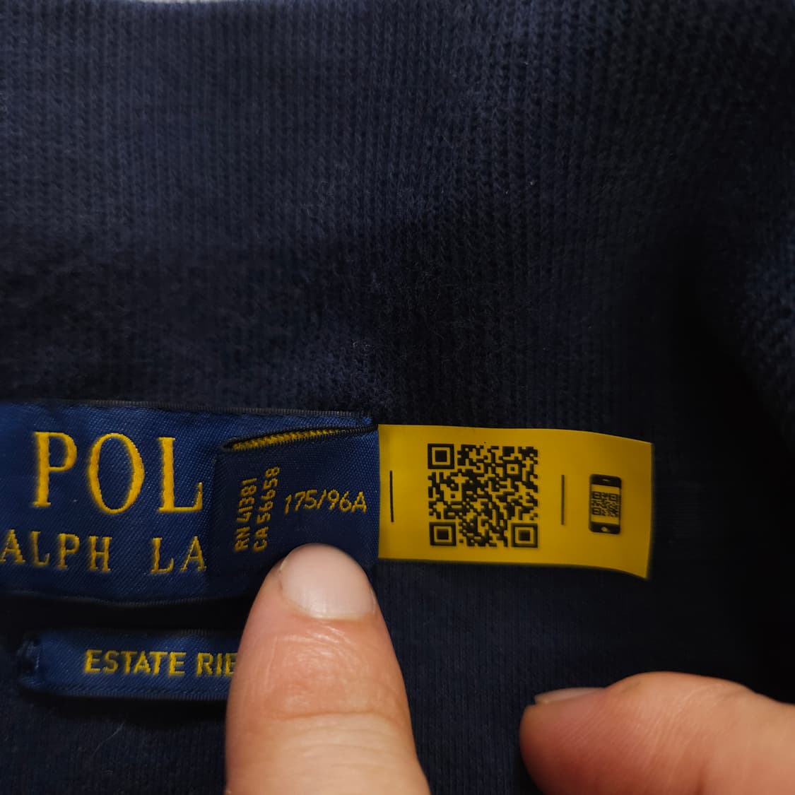 폴로 랄프로렌 신형 QR 반집업 니트 M 네이비 상품이미지5