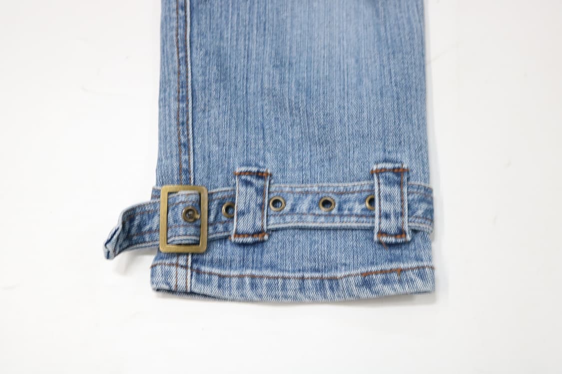 빈티지 멀티 포켓 디테일 벨티드 중청 카고 데님 팬츠 (25-26) 상품이미지5