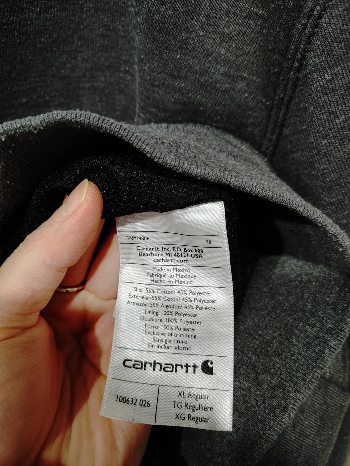 무배) 칼하트 로고 후드집업 - XL 상품이미지5